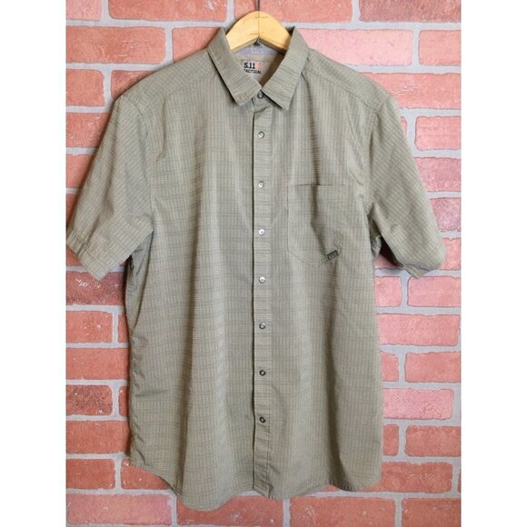 5.11 Tactical Other - 511 Tactical Mens Shirt Short Sleeves Collared Green Size Medium lightweight